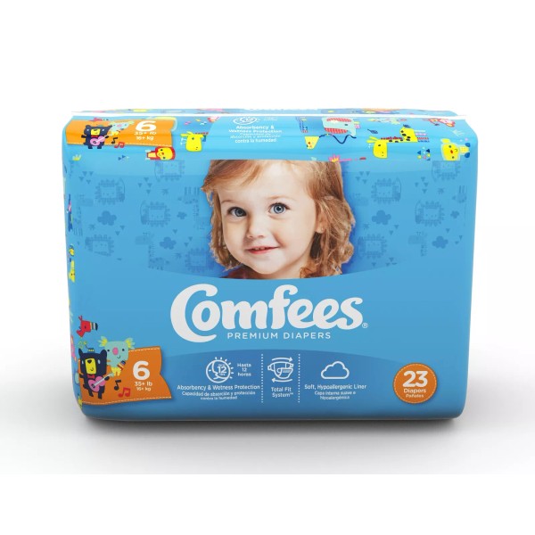 Comfees Baby Diaper Comfees Tab Closure Size 6 Disposable Case