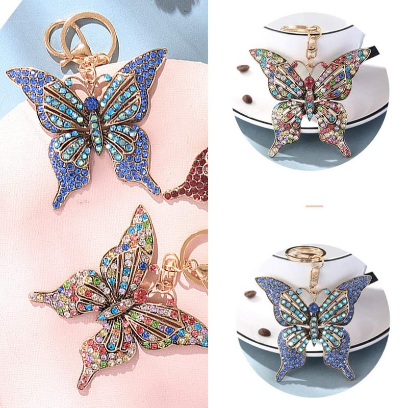 WANLIAN Butterfly Rhinestone Keychain Sparkling Alloy Multi-color, multicoloured