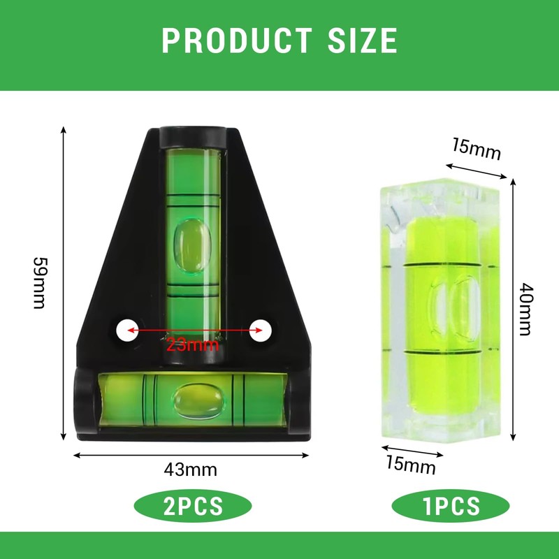 Bettinay 3 Pcs Small Spirit Level Mini, Caravan Accessories UK