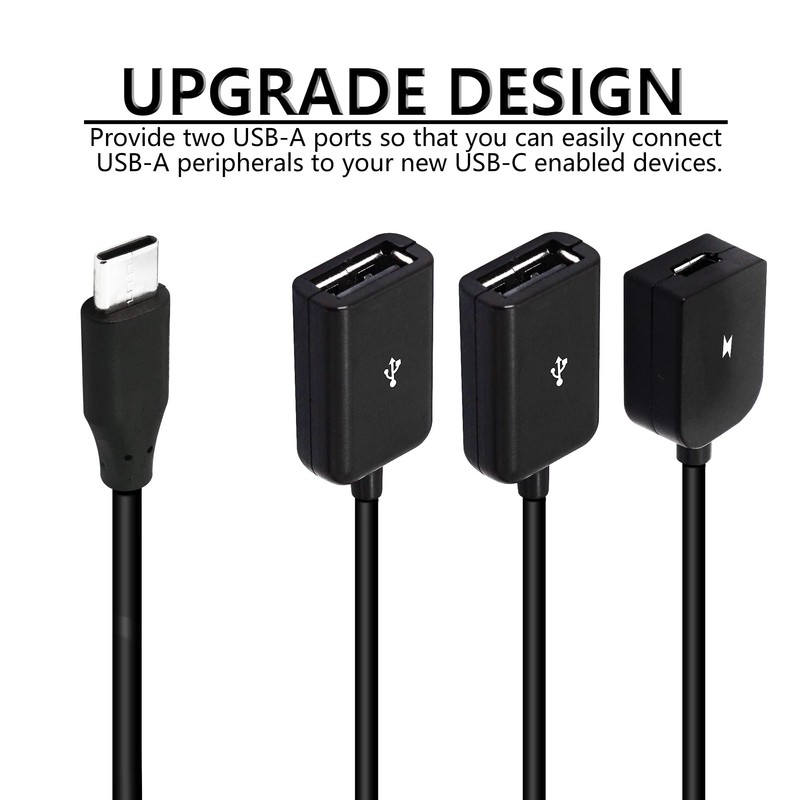 YACSEJAO USB C to Dual USB Adapter ，USB Type-C Male