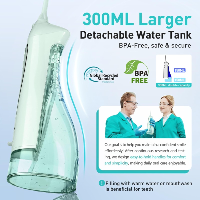 COSLUS Water Dental Flosser Teeth Pick C20(F5020E): Portable Cordless Oral