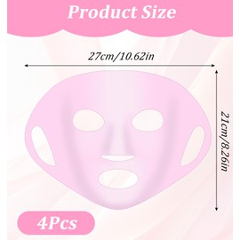 ValueBargain 3Pcs Silicone Facemask Holder Reusable, Silicone Face Mask Holder Firming Facemask Holders for Sheet Masks, Wet Locking Avoid Evaporation Skincare Beauty Tool Pink Gold White