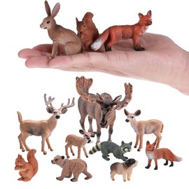 Pack of 10 Forest Animals Figures, Animal Figures, Woodland Animals, Christmas Animal Figures, Reindeer Figures, Deer Model, White-tailed Deer
