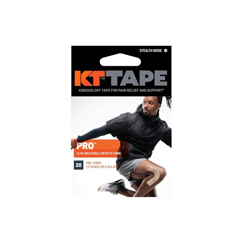 KT TAPE PRO Synthetic Elastic Kinesiology 20 Pre-Cut 10-Inch Strips