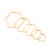 205Pcs Hexagonal Wooden Cutouts 5 Sizes Light Durable Odourless Blank
