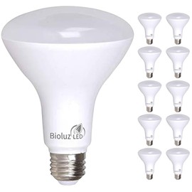 Bioluz LED 10 Pack BR30 LED Bulbs, Indoor Flood Lights 90+ CRI 65W Equivalent uses 7.5W 2700K Warm White 650 Lumens, E26 Base Dimmable Instant On Interior Home UL Listed FCC RoAS Title 20 Certified