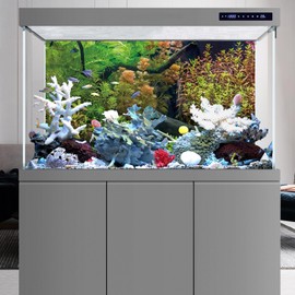 AWERT 48x18 inches Polyester Stone River&Bed Wood Fish Tank Background Aquatic Plants Aquarium Background Undersea Aquarium Background