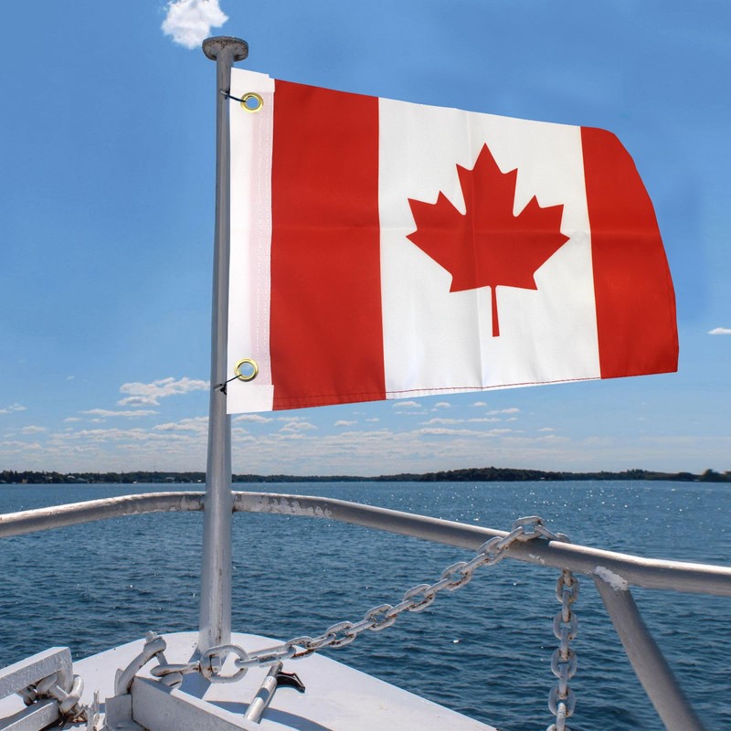 Canada 3PCS Boat Flags Boating Sailing National Small Flag Banner