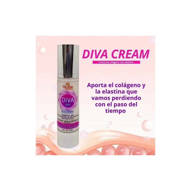 Crema Facial Hidratante Colágeno & Elastina Diva Skin