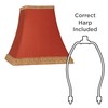 Set of 2 Square Lamp Shades Rust Orange-Red Small 5"