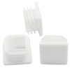 Hordion 12 Pcs 1" Square Plastic Plugs, White Tubing End