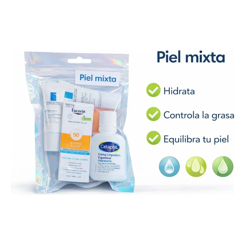 Kit Skincare Mini Facial 4 Piezas Tamaño Muestra Piel Mixta