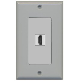 RiteAV HDMI 2.1 Wall Plate 1 Gang Decorative - 1 Port - Gray