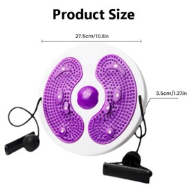 Twist Waist Disc Balance Board with Drawstring, Multifunctional Fitness Turntable, Waist Wriggling Plate, Fitness Equipment, Resistance Bands, Massage Foot Sole, Home Fitness Equipment, Aerobic