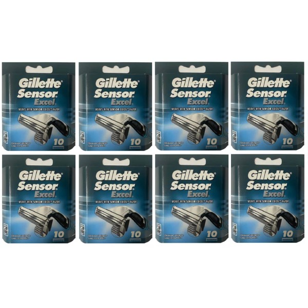 Gillette Sensor Excel Chromium Coated Razor Blade Refills - 80