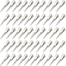BetterJonny Professional Hair Clips, Alligator Clips, Bangs, Haircuts, Beauty Industry, Hair Clips, Stainless Steel, Bangs Clip, 1.8 inches (4.5 cm), Silver, Set of 50