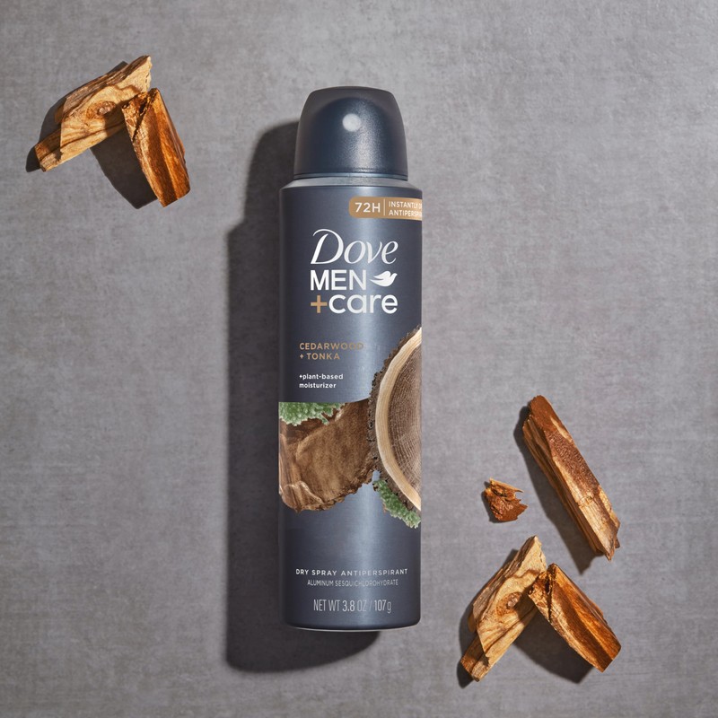 Dove Men+Care Dry Spray Antiperspirant Cedarwood + Tonka 4 Count