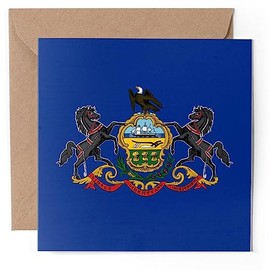 1 x Greeting Card - Pennsylvania State Flag Emblem - Blank Birthday Celebration Anniversary #60765