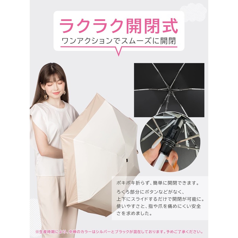 Kizawa Parasol, UV Protection, 100% Light Blocking, Folding, 100% Shading