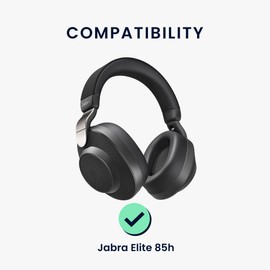 kwmobile 2X Ohrpolster kompatibel mit Jabra Elite 85h Polster - Kopfhörer Polster aus Kunstleder für Over Ear Headphones