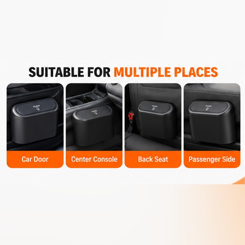 Mini Car Trash Can with Lid for Daily Cleanup –