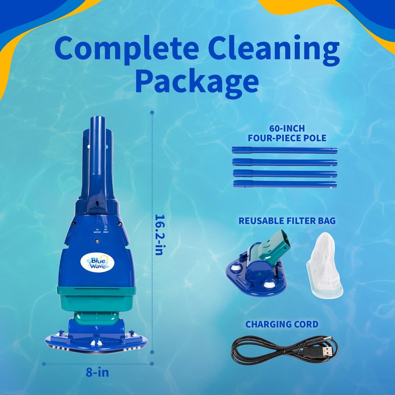 Blue Wave Pool Blaster Fusion PV-5 Handheld Pool Vacuum for