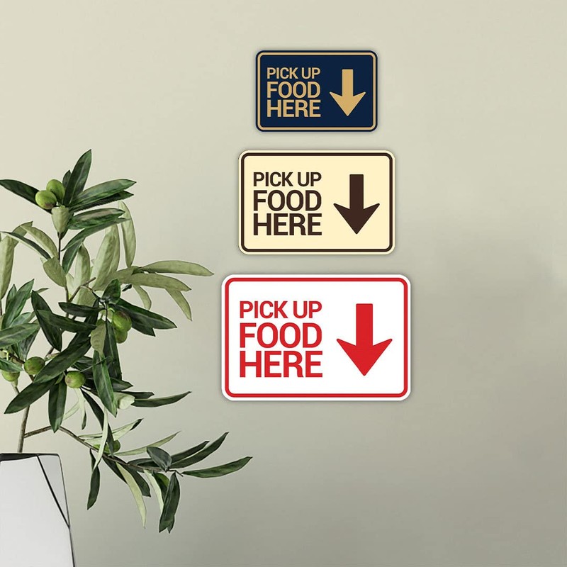 Signs ByLITA Classic Framed, Pick Up Food Here Sign (Black