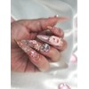 ❣️Cheek Flower Handmade Nail Tips ✨ - Short Almond /