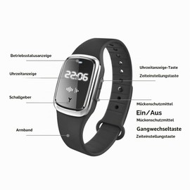 Ultrasonic Mosquito Bracelet USB Rechargeable with Watch