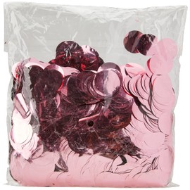 Third Party Distribution Metallic Round Foil Circles Confetti, 2 cm, Light Pink