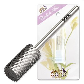 Pana 3/32" Flat Top Nail Carbide Bit - Silver Large Barrel Head (Grit: Extra Coarse - XC) for Electric Dremel Drill Machine