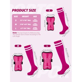 Hryrbay Kids Soccer Shin Guards and Socks Youth Soccer Shin Pads Protective Defender Gear for 3-15 Years Toddler Boys Girls Soccer Equipment for Football Games