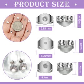 Toaob 30 Pairs of 925 Sterling Silver Ear Studs, Butterfly Clasps, Non-Allergic, Three Sizes