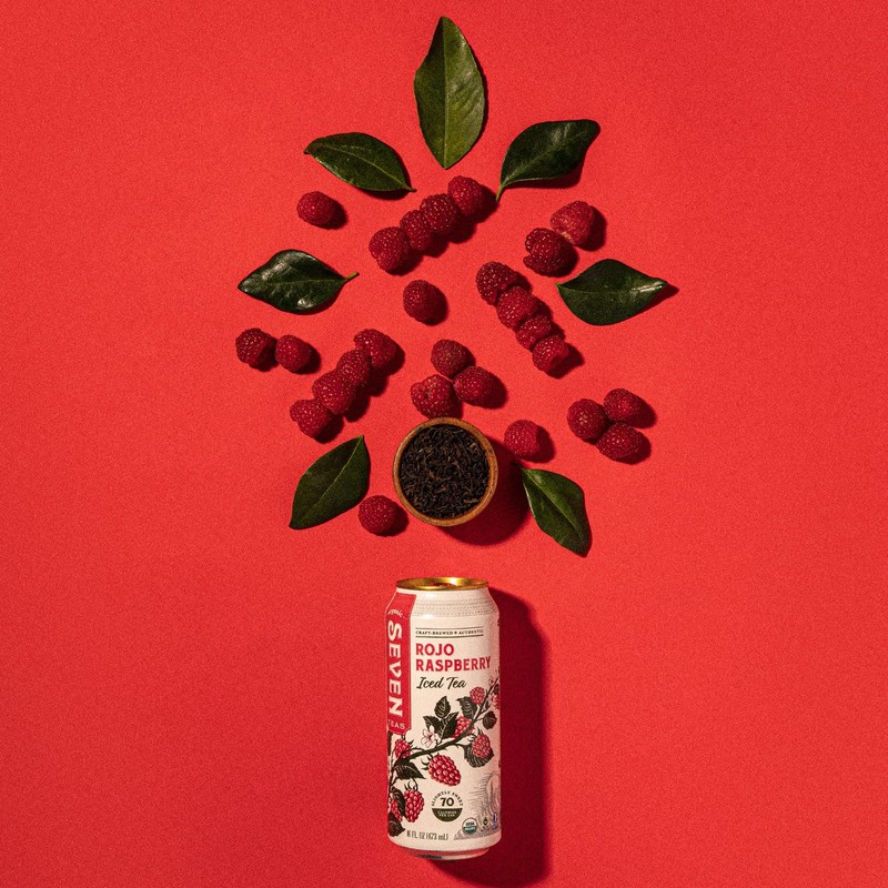 SevenTeas Red Raspberry Iced Tea, 16 OZ (Pack of 12