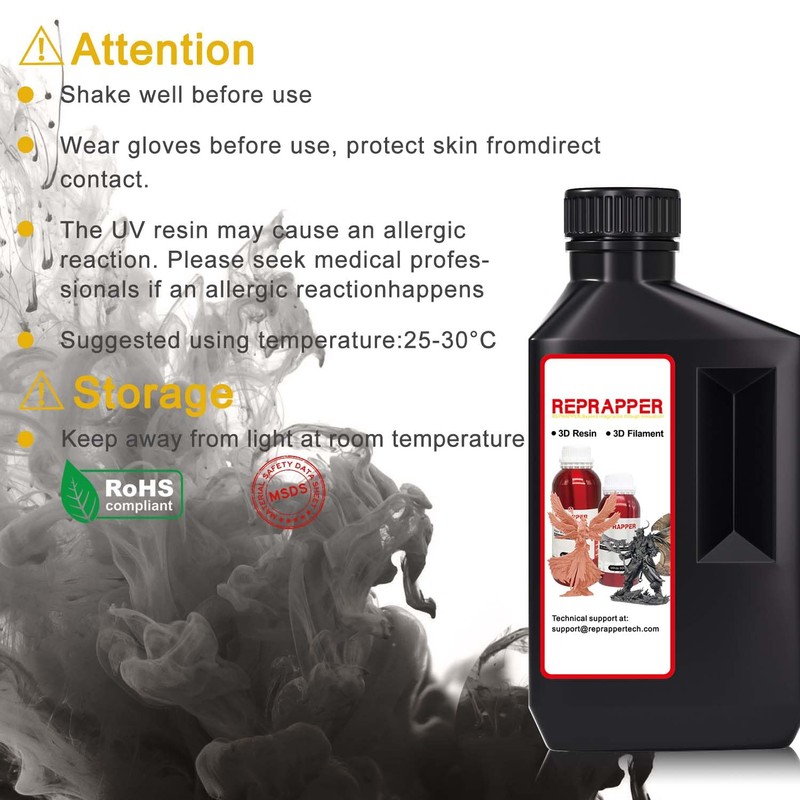 RepRapper Brass MetalShift 3D Printer Resin 405nm Fast UV-Curing Standard