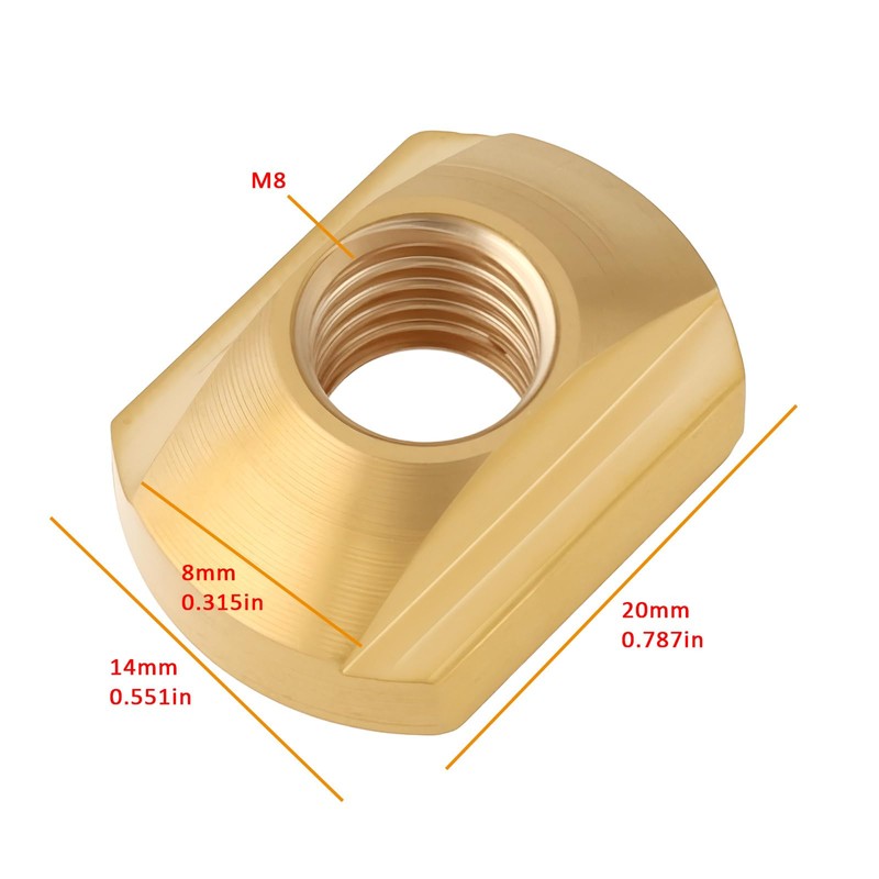 SG Store M8 Hydrofoil T-Nut Messing Spurmutter für Hydrofoil Track