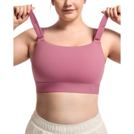 VFUS Sports Bras for Women Medium-High Impact Full Support Adjustable Straps Sports Bra Running Bra(X-Large, Pink)