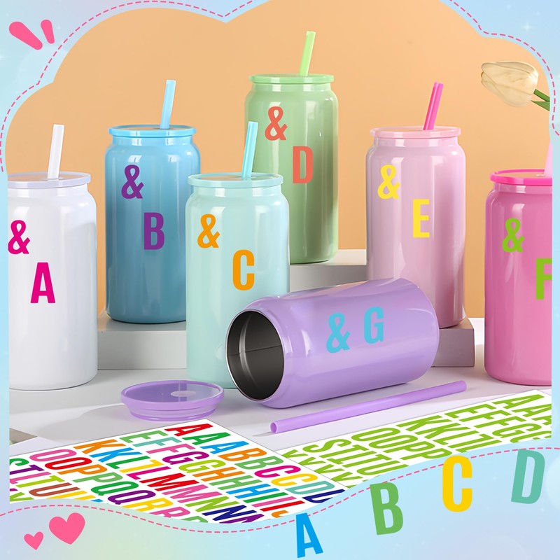 1470Pcs Letter Stickers Alphabet Stickers Vinyl Self Adhesive Mailbox Numbers,15