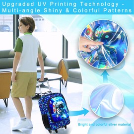 Luggage for Boys, Cute Kids Space Astronaut Rolling Wheels Suitcase for Toddler, Children Travel Carry on Suitcase