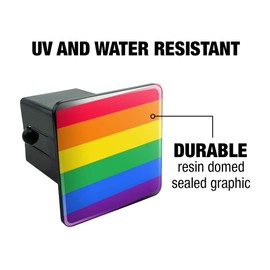 Graphics and More Rainbow Pride Gay Lesbian Contemporary Tow Trailer Hitch Cover Plug Insert 2"