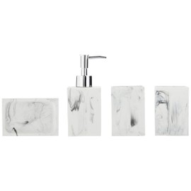 Sweet Home Collection Bathroom Accessories Collection Unique Decorative Beautiful Designs Bath Décor, 4 Piece Set, Plaza, (Pack of 6)