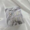 Blue Glitter & Silver Stone Handmade Nail Tips - Midi