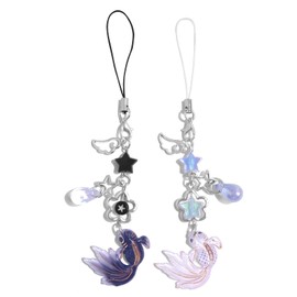 AGEN KGEN Phone Charm Y2K Aesthetic Cute Cell Phone Charms for Women Phone Charm Bag (2 PCS Fish Set)