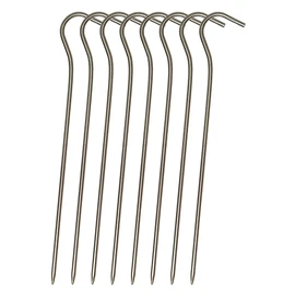 TITAN MANIA Pegs, Titanium Pegs, Ultra Lightweight, 6.5 inches (16.5 cm), Solid, Pin Pegs, Forged Pegs, Mountains, Gravel, Grassland, Hard Ground, Tent Pegs, Camping, Setup Equipment, Storage Bag
