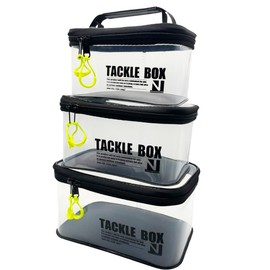 nda-style EVA Material Tackle Box Multi Fishing EVA Fishing Reel Lure Case Tackle Case Lure Box Fishing Case Worm Lure Box (Transparent, SML 3-Piece Set)