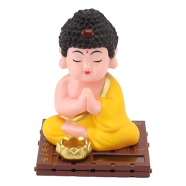 Topyond Lifelike Solar Wobble Buddha Figurine, Bright and Durable Decorative Buddha Statue for Home, Car and Office, Quiet Desk or Living Room Decoration for Buddha Enthusiasts