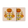 Folk Art Coasters set Orange Floral Choice of 2, 4