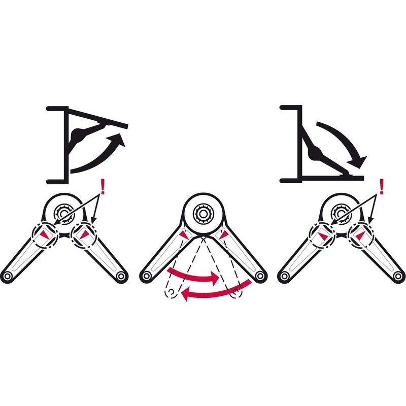 Gedotec Duo flap fitting adjustable for flap height: 200-500 mm,
