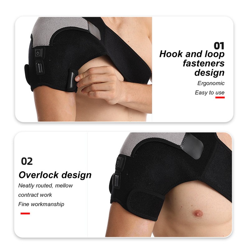 Heated Shoulder Wrap 3 Heat Settings Adjustable Hot Therapy Heated