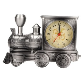 Vintage Alarm Clock Decorative Battery Operated Train Style Retro Desk Time Clock for Students Kids Seniors